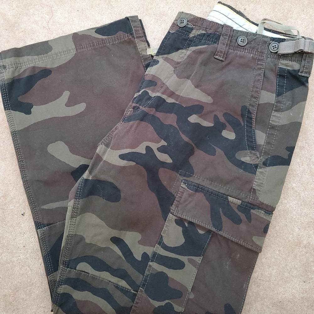 GAP Mens Cargo Pants Camo Utility Military | 35x30